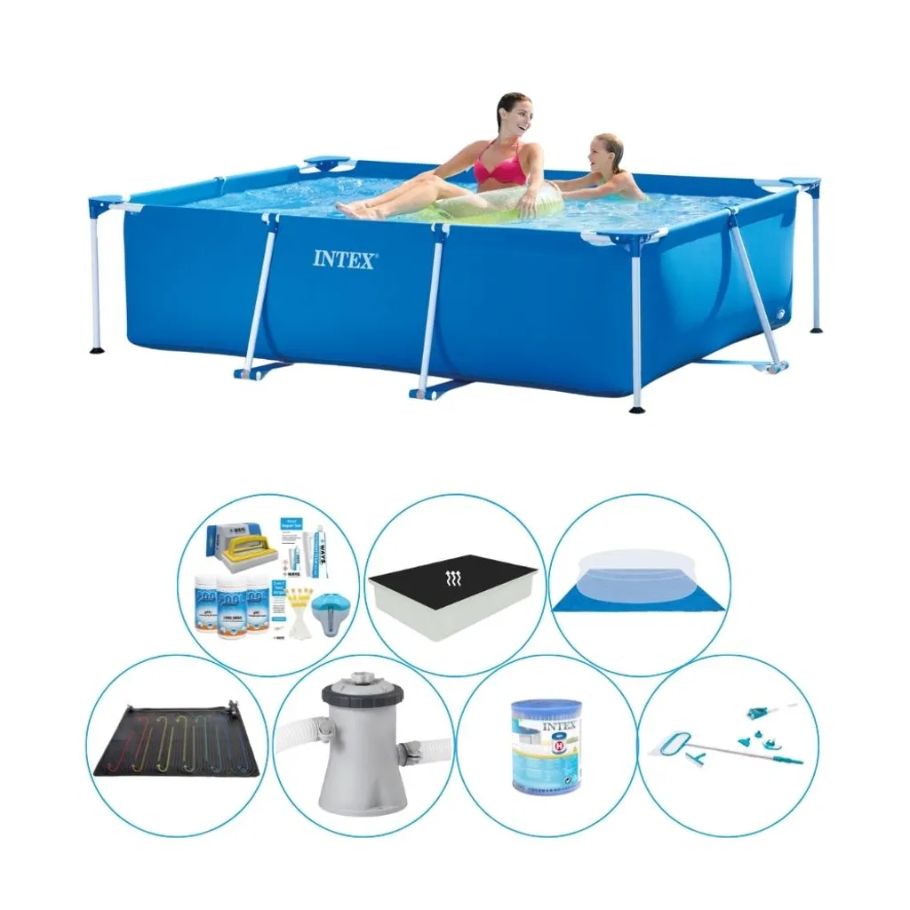 Intex Frame Pool Rechteckig 220x150x60 cm - All in 1 Pool Set